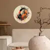 Koptelefoon - Oranje - Explosief Wandcirkel behangsticker klein -sfeer1