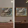 Marmer - Goud - Groen Light Box met batterij (Wandlamp) middel -sfeer3