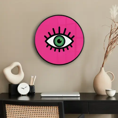 Minimalistisch - Oog - Roze Fotolijst rond zonder passe partout klein -sfeer1