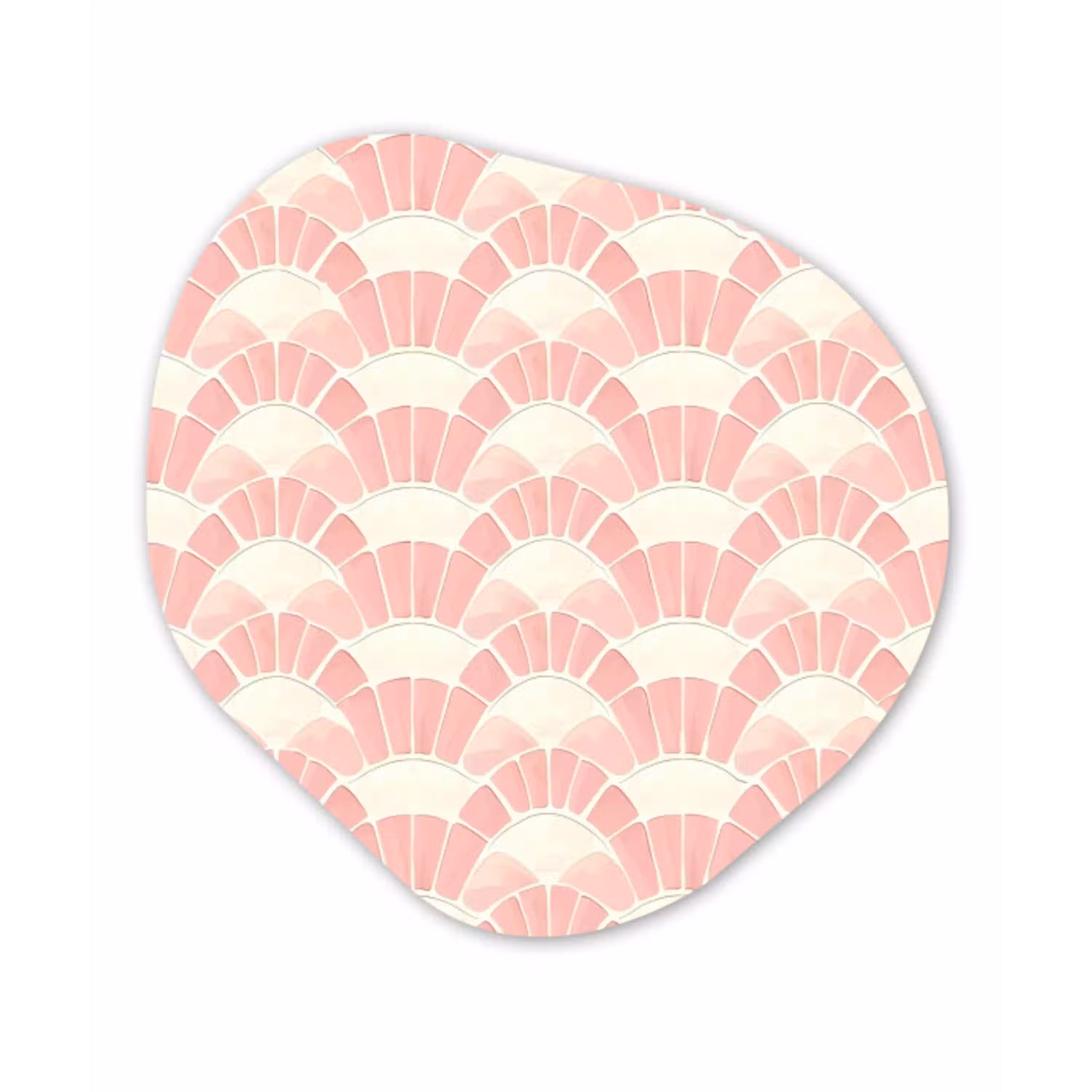 Roze - Waaiers - Mozaïek - Patroon Wandcirkel Organisch Forex 3mm klein 629 -3d