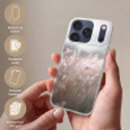 Graspluimen - Wind - Beige - Mistig Telefoonhoesje iPhone 17 Pro klein -sfeer3_DE