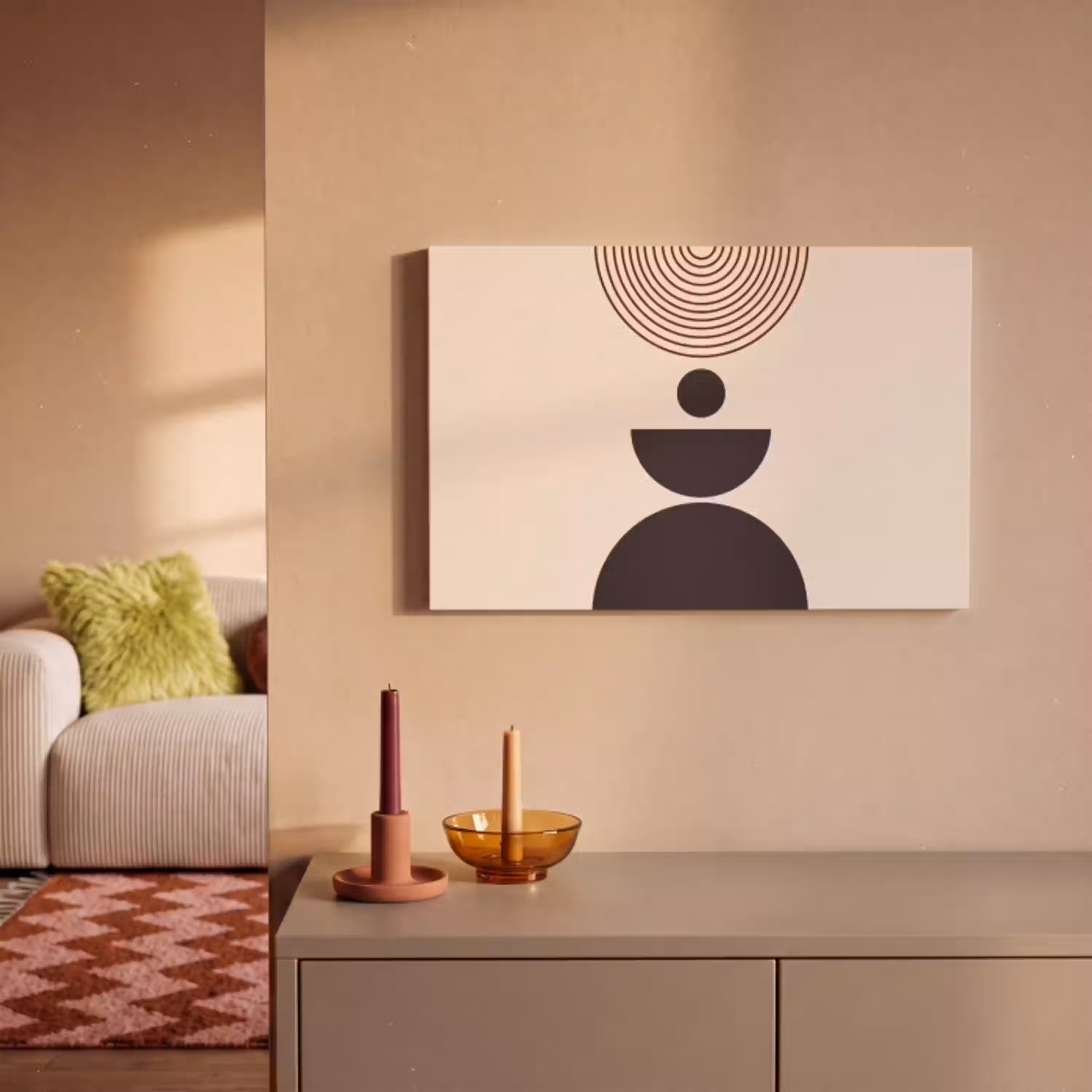 Geometrische balans - Kunst canvas 2cm klein -sfeer1