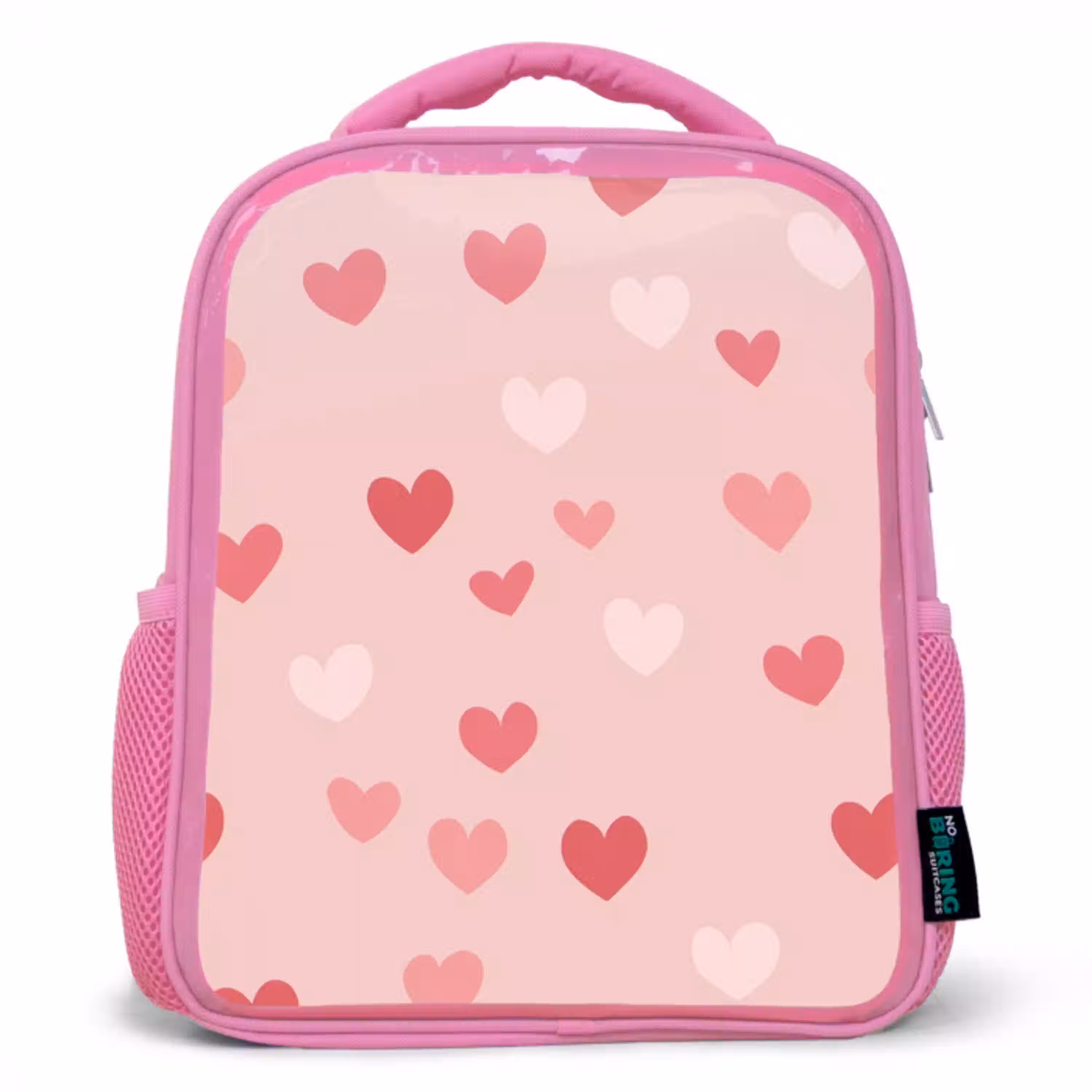Hartjes - Patroon - Roze - Eenvoudig Kinderrugzak - Roze middel -3d