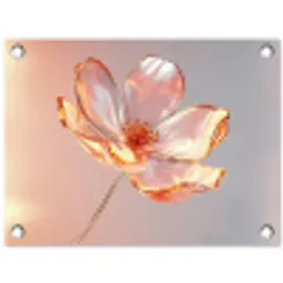 Glazen - Bloem - Roze tuinposter los doek klein -3d