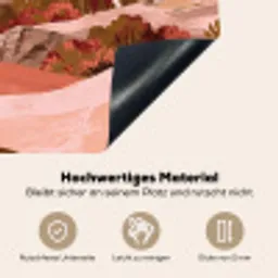 Heuvellandschap - Grafisch - Terracotta Inductie beschemer met haakjes klein -ky-onderkant-de