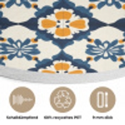 Klassiek - Geometrisch - Blauw Akoestische PET Vilt - Rond klein 838 -closeup_DE