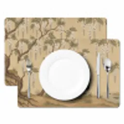 Kraanvogels - Water - Beige Placemat vinyl groot -zzsfeer2_Kitchenyeah-website