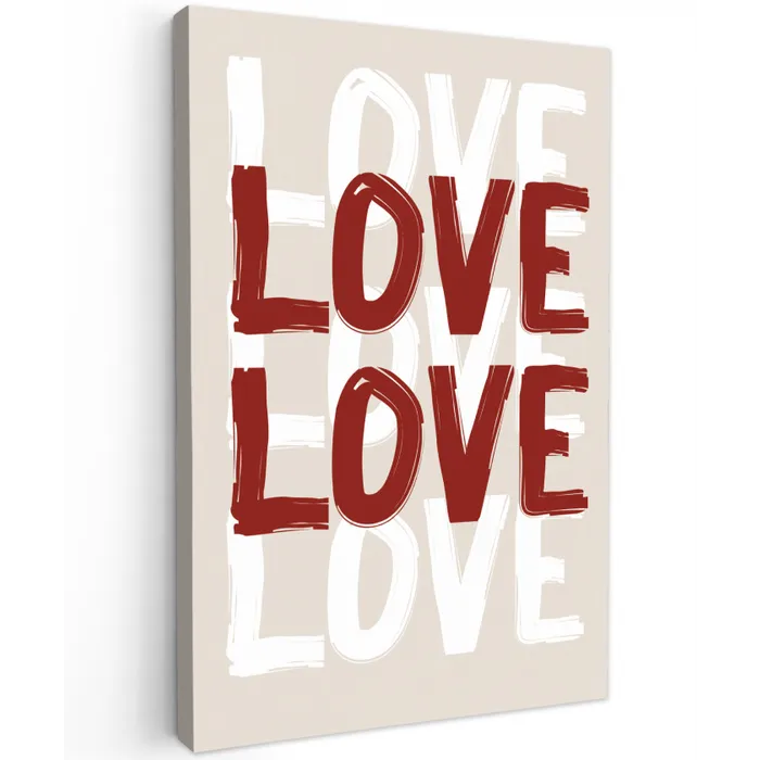 Love - Rood - Tekst canvas 2cm klein -z3d