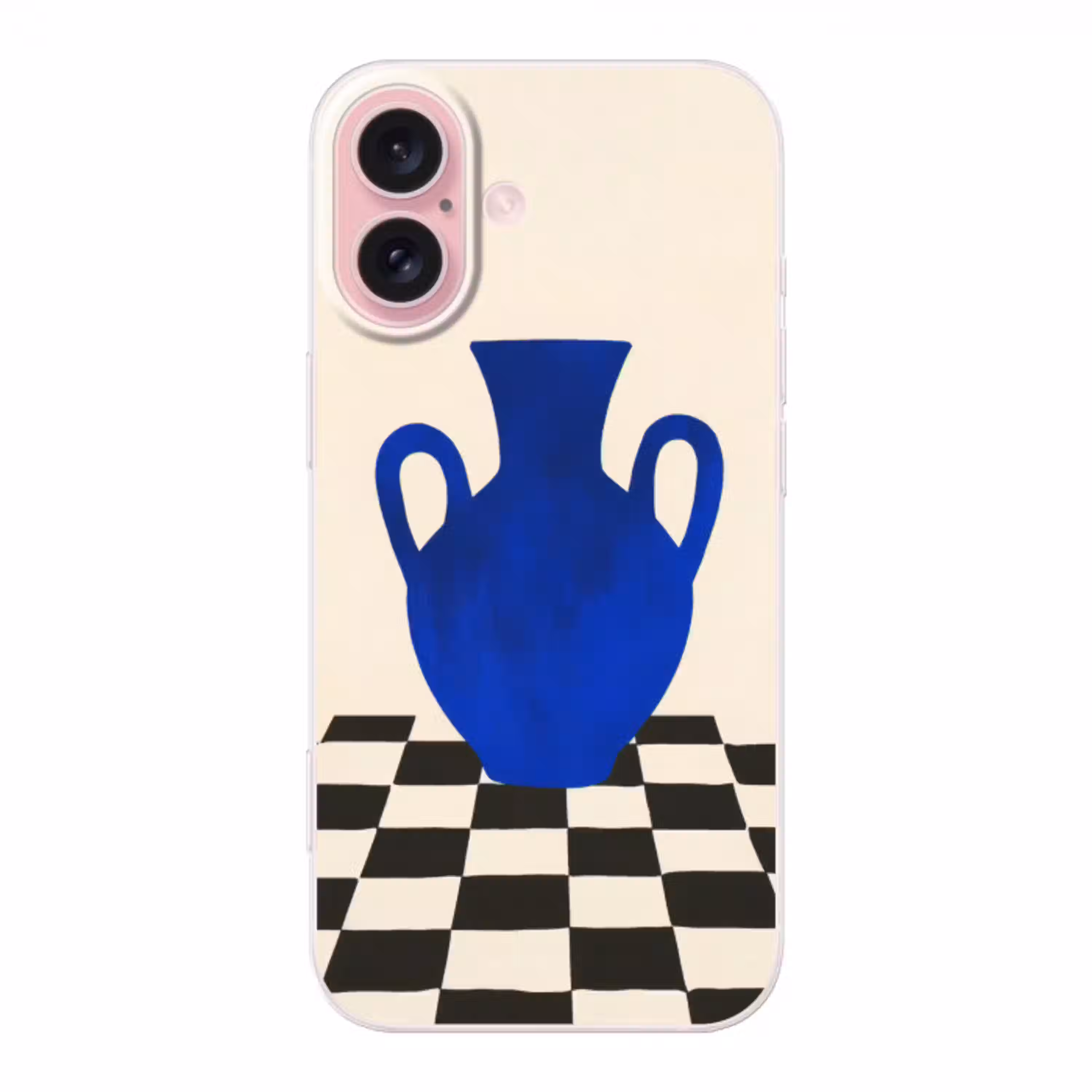 Vaas - Blauw - Geblokt - Modern Apple iPhone 16 klein -3d