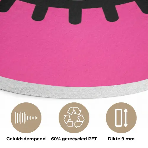 Minimalistisch - Oog - Roze Akoestische PET Vilt - Rond klein -closeup_NL