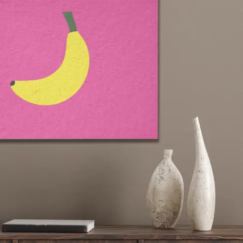 Banaan - Geel - Fruit PET vilt klein -sfeer6_closeup