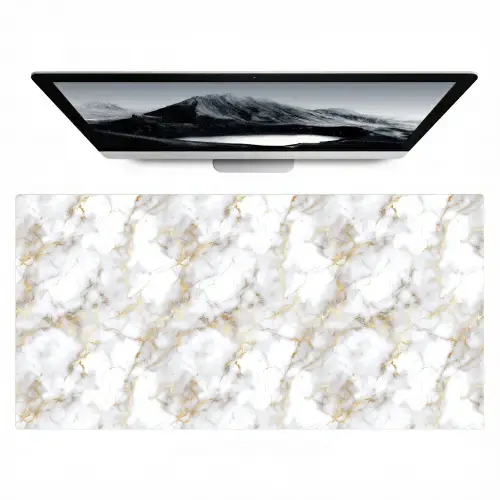 Gouden aders - Marmer - Wit Muismat XXL klein 681 -zzz3d