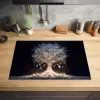 Sneeuwboom  - Lichtjes - Wit - Kleurrijk Inductie beschermer vinyl 3mm klein -sfeer5