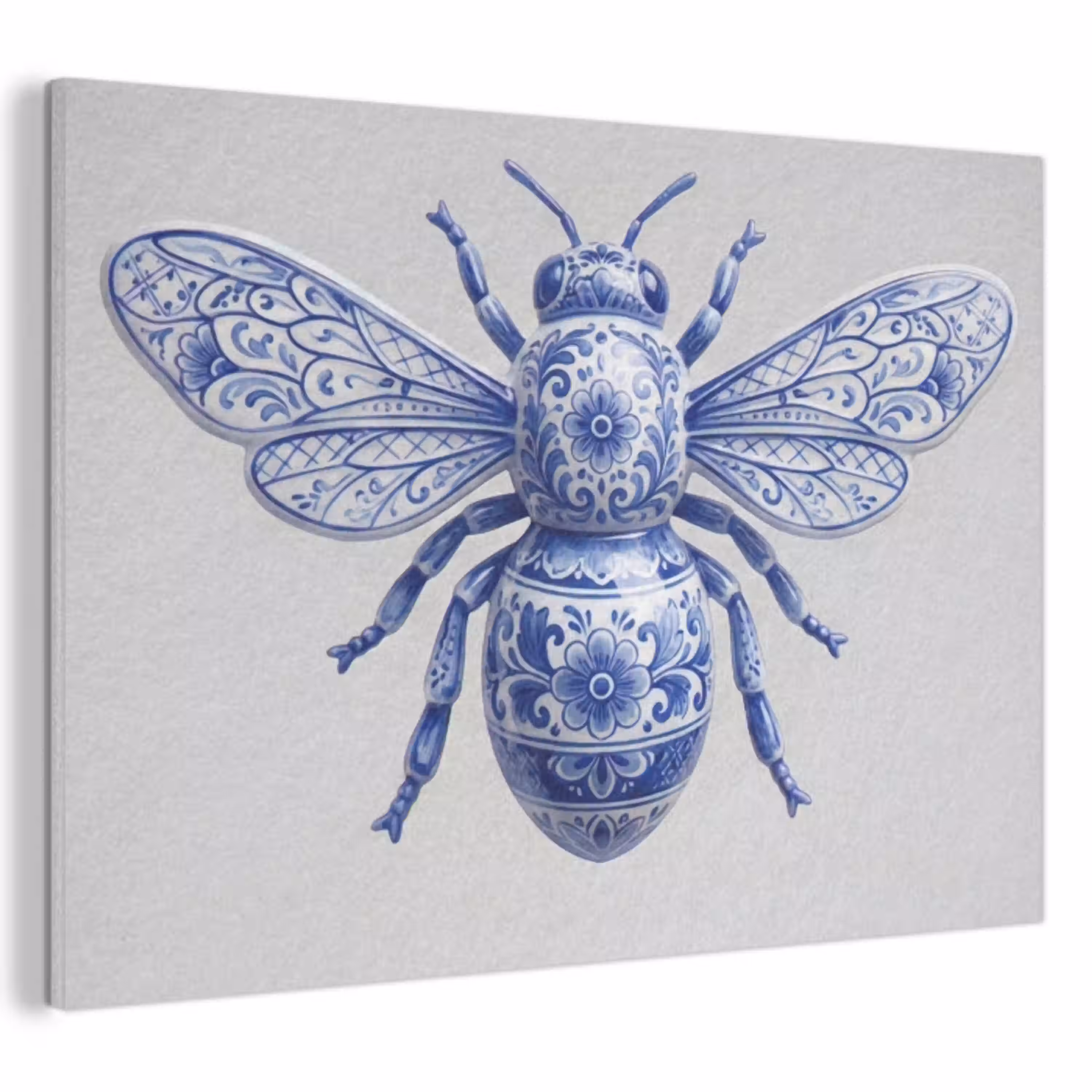 Bij - Modern - Delfts - Blauw PET vilt klein -3d