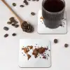 Wereldkaart - Koffie - Marmer onderzetter kurk middel -sfeer2