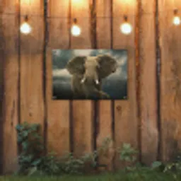 Afrikaanse olifant tegen de donkere wolken tuinposter los doek klein -sfeer1