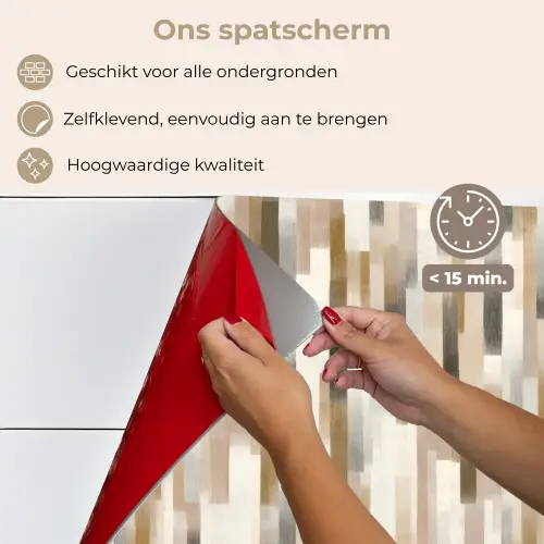 Abstract - Patroon - Kwaststreken keuken achterwand spatscherm klein 900 -spatscherm_NL