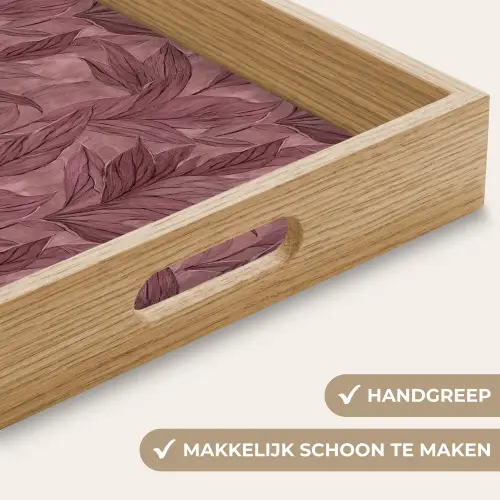 Bladeren - Patroon - Paars Dienblad Rechthoek middel 911 -USP_HandgreepNL