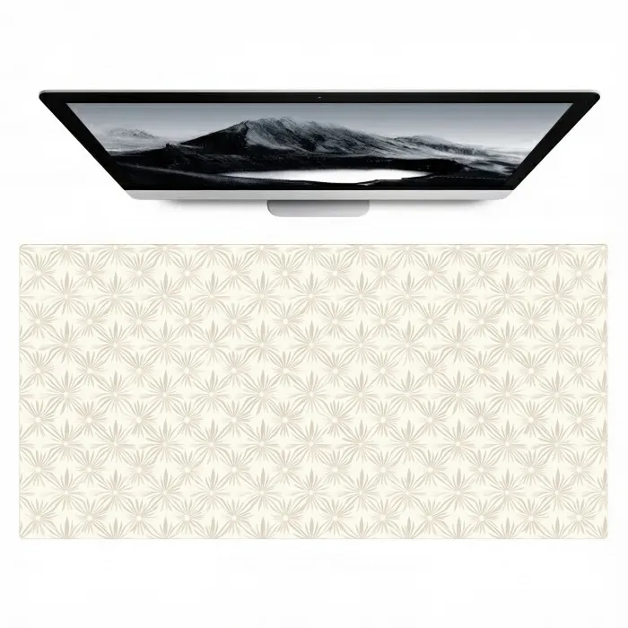 Patroon - Bloemen - Beige Muismat XXL klein 681 -zzz3d