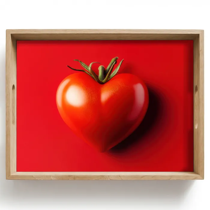Tomaat - Rood - Hart Dienblad Rechthoek middel -z3d_shopping