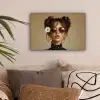 Vrouw - Beige - Bloem - Modern - Portret canvas 2cm klein -sfeer1