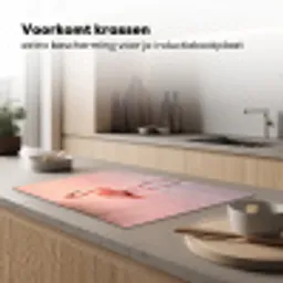 Flamingo - Water - Roze Inductie beschermer vinyl 3mm klein -sfeer1