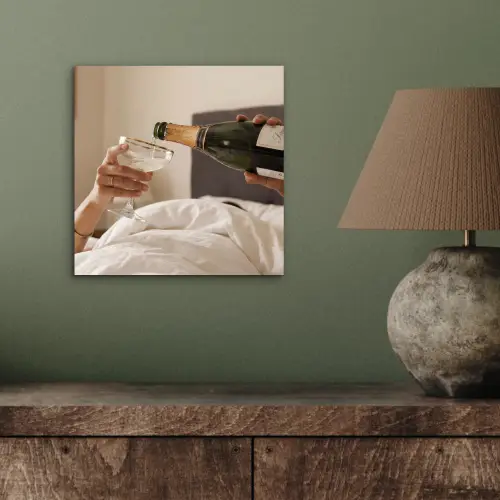 Champagne - Bed - Bubbels aluminium wit klein -sfeer2