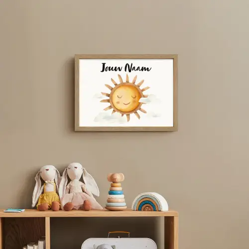 Zon - Wolken - Pastel kleuren Light Box met batterij (Wandlamp kind) middel -sfeer2_kind