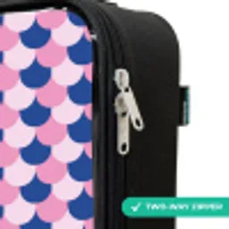 Schubben - Patroon - Blauw - Roze Kinderkoffer - Zwart klein -rits_UK