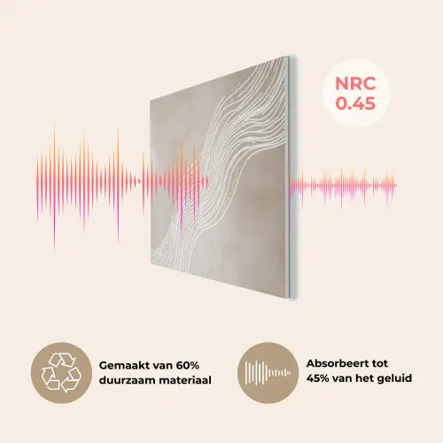 Golvende lijnen - Vloeiend - Zandkleurig PET vilt klein -USP_NL