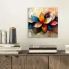 Bloem - Abstract - Kleurrijk - Bladeren aluminium wit klein -sfeer1