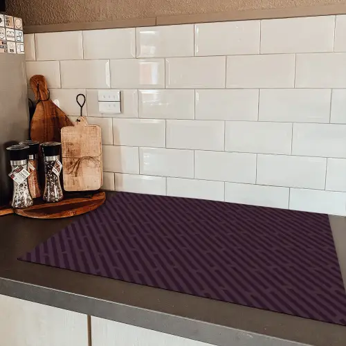 Donker - Paars - Patroon - Strepen Inductie beschermer vinyl 3mm klein 276 -sfeer3