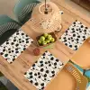 Tulpen - Patroon - Zwart Placemat vinyl groot 368 -zzsfeer5_Kitchenyeah-website