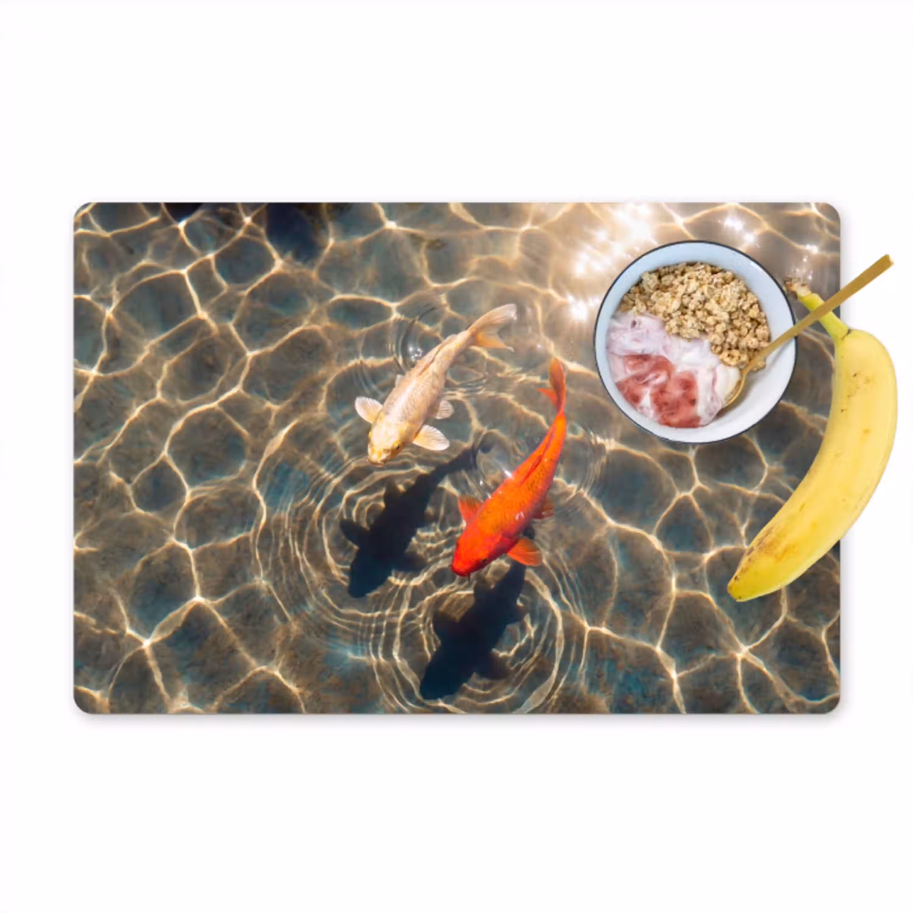 Vis - Water - Dieren - Oranje - Goud Placemat vinyl groot -zzzproduct_Kitchenyeah-website
