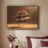 Taart - Chocolade - Eten - Brownie Textielframe zwart klein -sfeer1