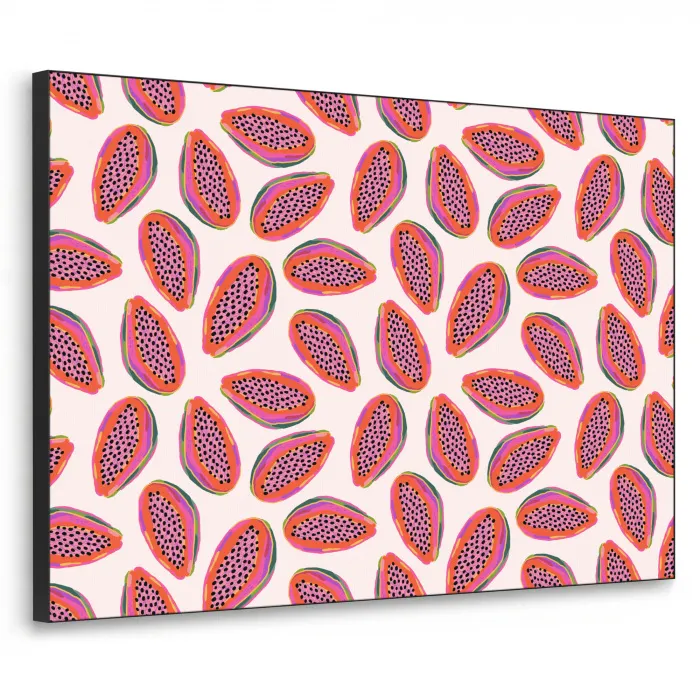 Papaja - Patroon - Roze Textielframe zwart klein 947 -3d