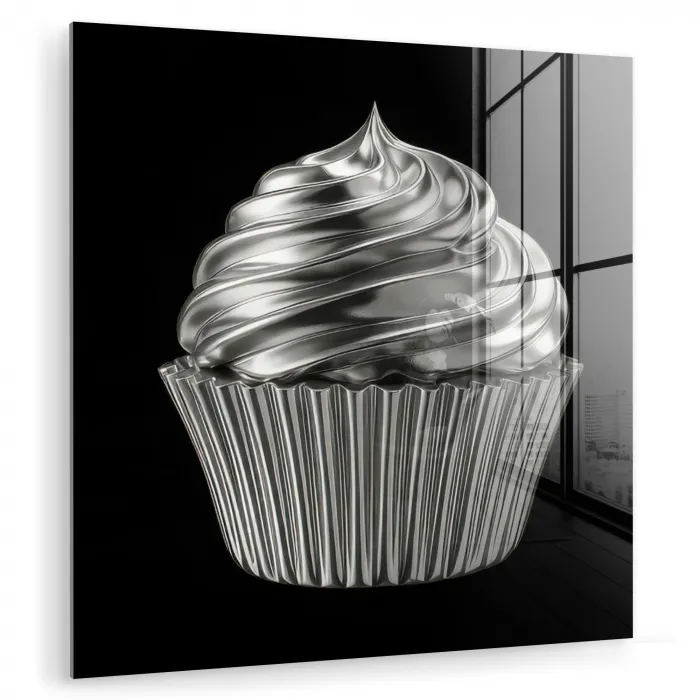Cupcake - Luxueus - Zilver plexiglas 5mm klein -zzzproduct_nieuw