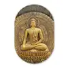 Goud - Boeddha beeld - Spiritueel - Meditatie Wandcirkel Ovaal Forex klein -3d