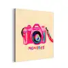 Camera - Memories - Roze - Geschilderd aluminium wit klein -3d