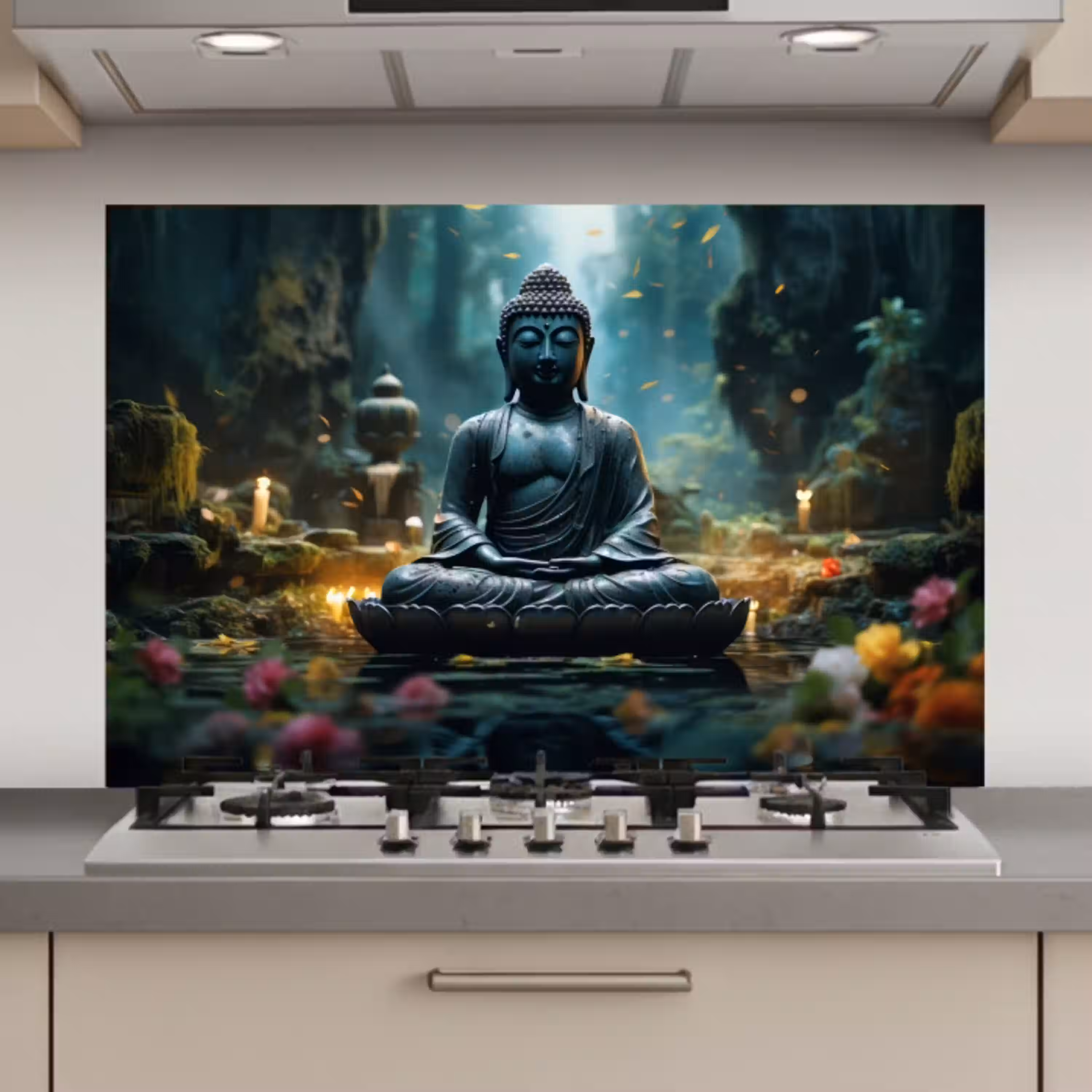 Boeddha - Beeld - Buddha - Zen - Kunst - Boedha keuken achterwand spatscherm klein -3d_website