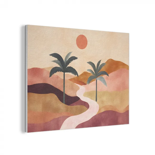 Heuvels - Palmbomen - Abstract PET vilt klein -3d