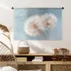 Paardenbloemen - Pluisjes - Wit Wandkleed katoen middel -sfeer5