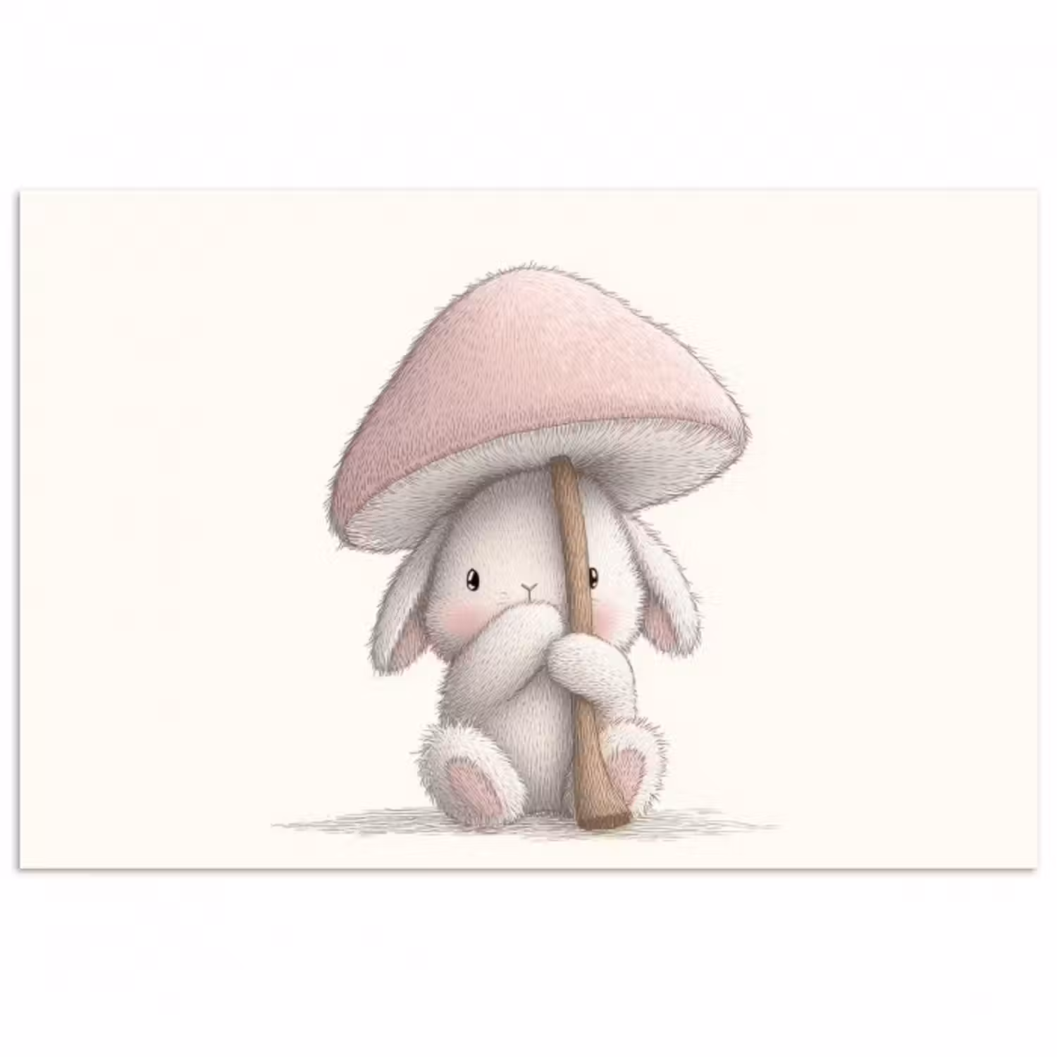 Poster - Pilz - Kaninchen - Rosa