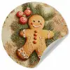 Kerstmis - Koekje - Poppetje - Speculaas Wandcirkel behangsticker klein -3d