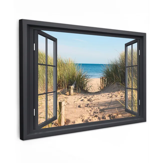 Outdoor Canvas Print - See-through - Beach - Sea - Sand - Water - Tallgrass - Dunes