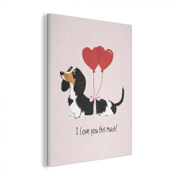 Hond - Teckel - Valentijn - Love PET vilt klein -3d