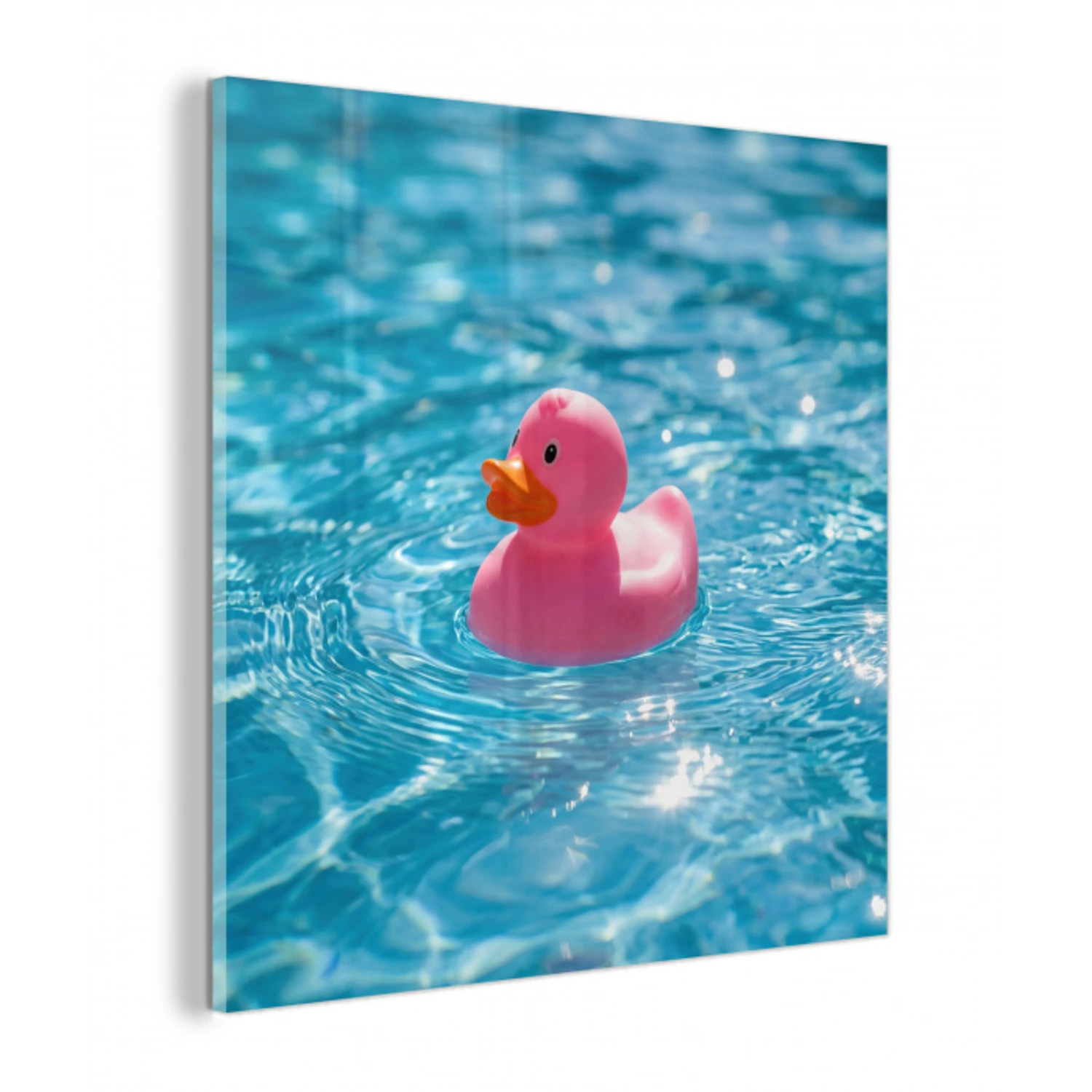 Badeend - Dobberend - Roze plexiglas 5mm klein -z3d