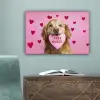 Hond - Kiss- Valentijn - Hartjes canvas 2cm klein -sfeer4
