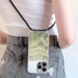 Bloemen veld - Bloemen - Groen Hoesje iPhone 16 Pro Max met koord klein -sfeer5