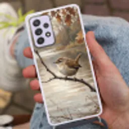 Winterkoninkje - Tak - Rivier - Natuur - Sfeervol Hoesje Samsung Galaxy A52 5G met koord klein -sfeer3